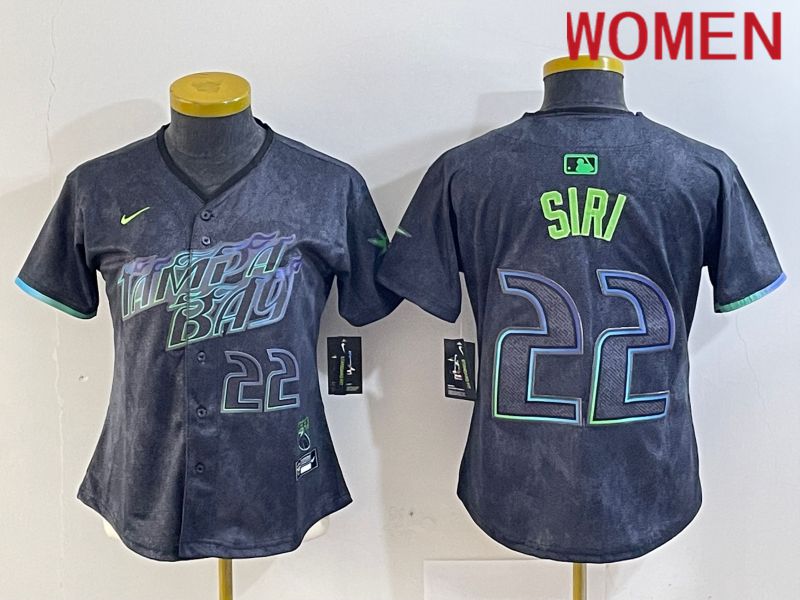 Women Tampa Bay Rays #22 Siri Black City Edition Nike 2024 MLB Jersey style 4